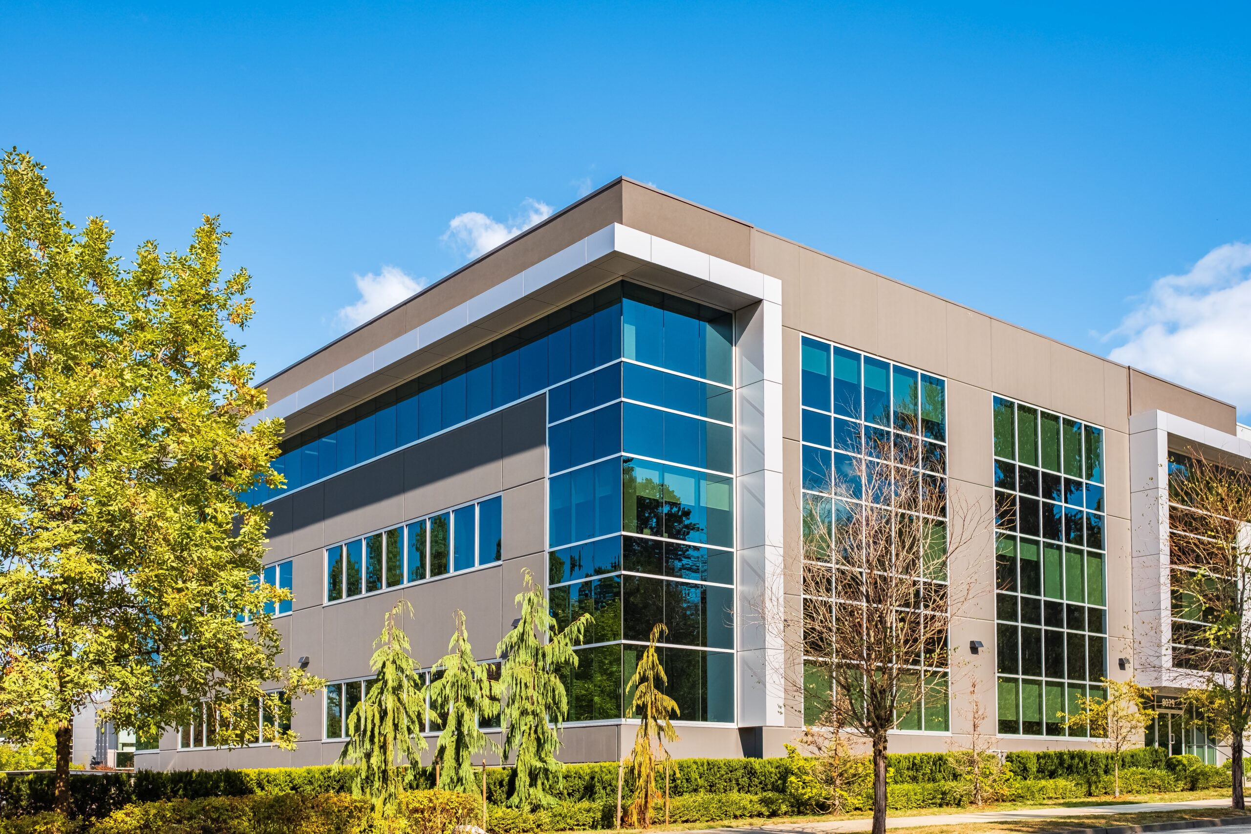 Architectural,Facade,Building,With,Of,Glass,Elements.,Exterior,Of,A